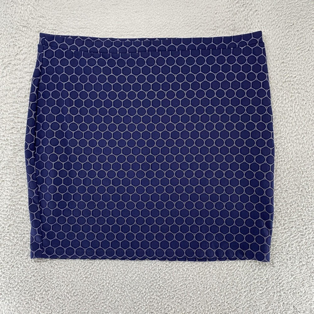 Leota Skirt Womens 2X‎ Blue Geometric Print Stretch Pencil Mini Work Office
